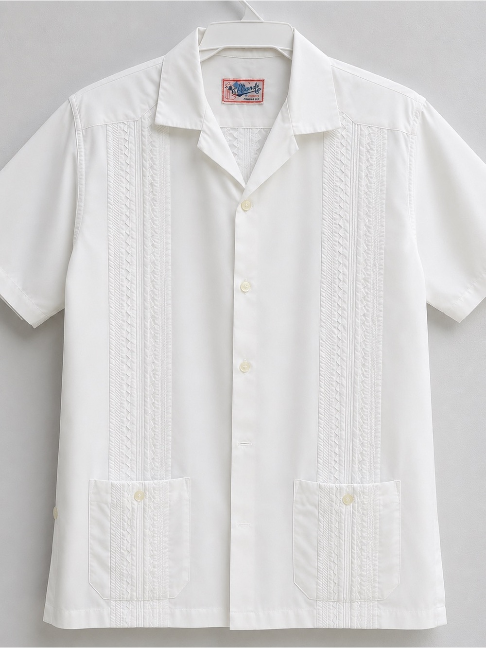Classic Vintage White Unisex Guayabera Shirt